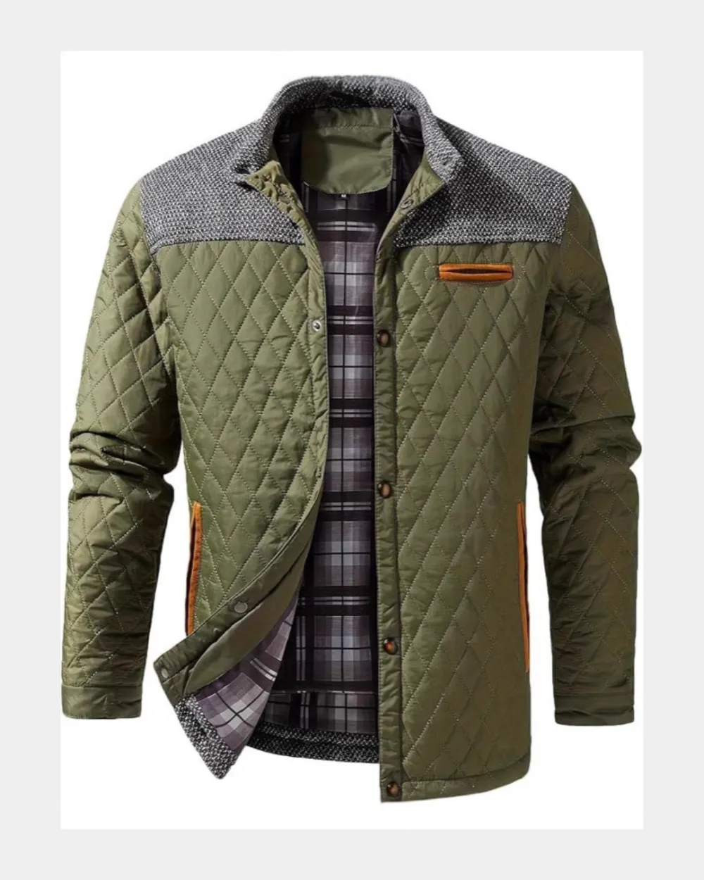 Diamond Quilted Button Jacket