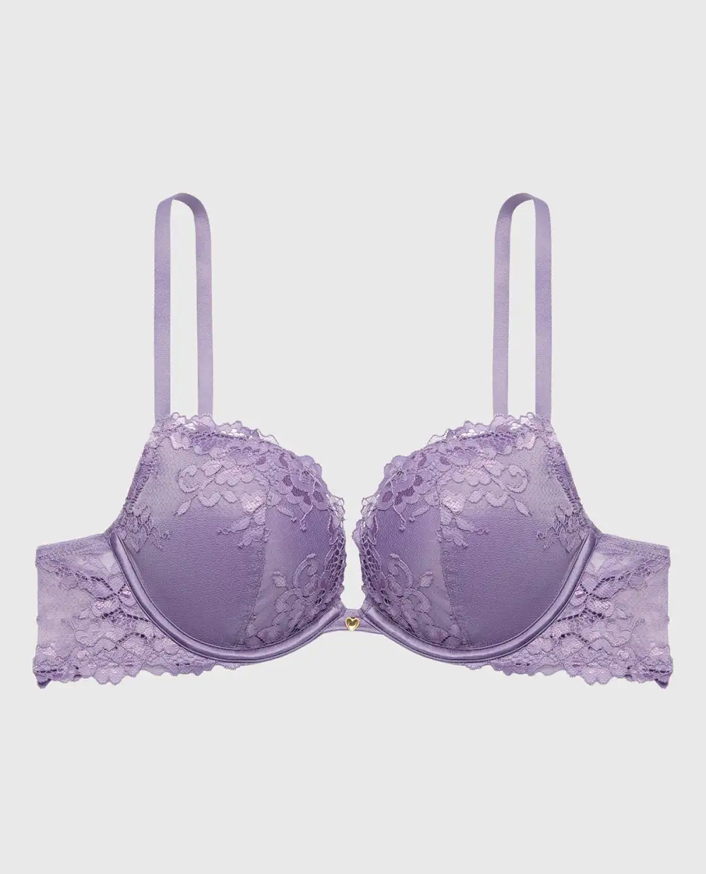Push Up Plunge Bra With Romantic Lace