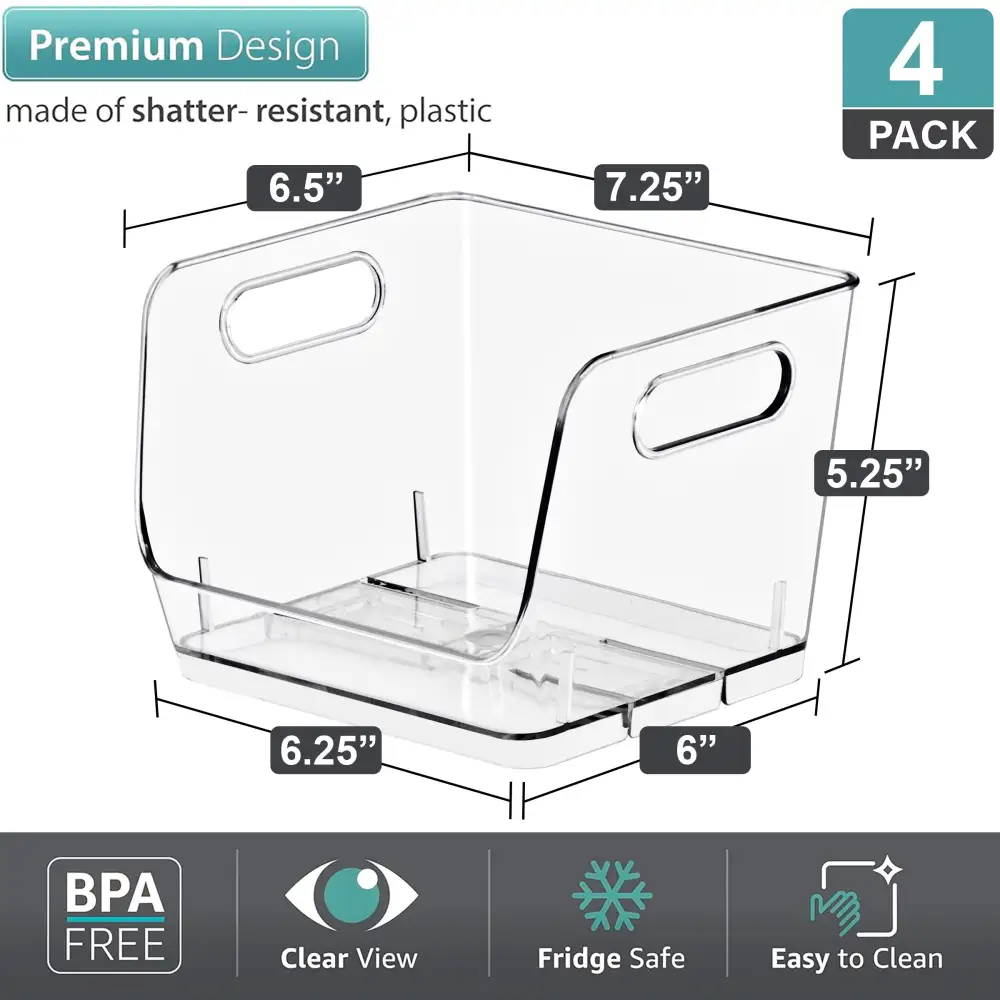 Open Front Storage Bins Square