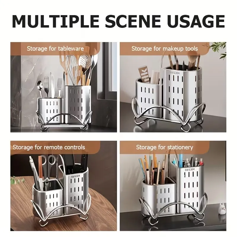 Double-Compartment Utensil Caddy