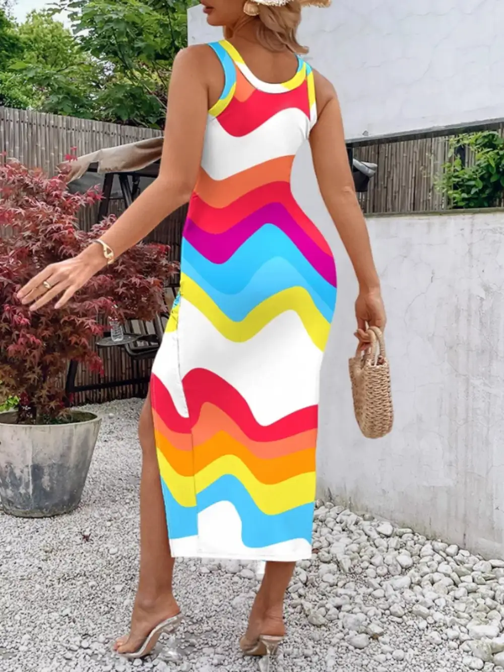 Classic Ruched Sleeveless Midi Dress