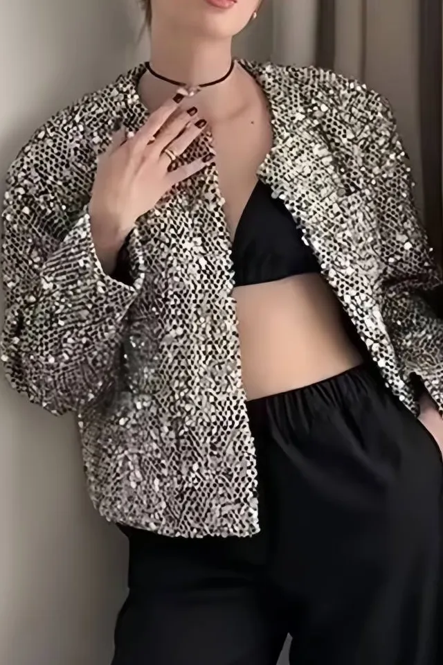 Sparkling Tailored Sequin Jacket