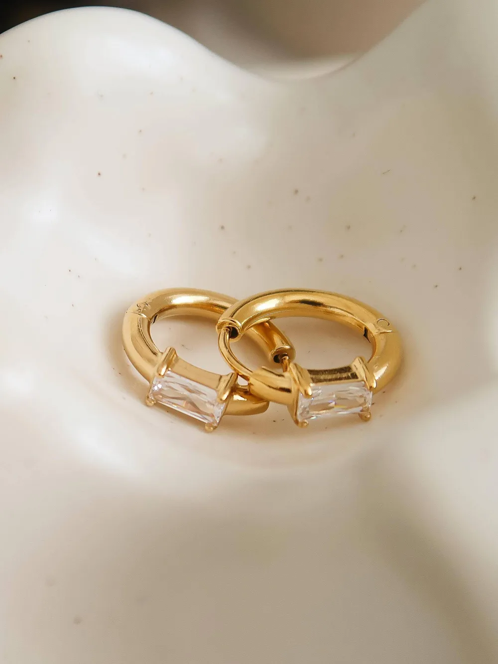Cubic Zirconia Huggie Earrings