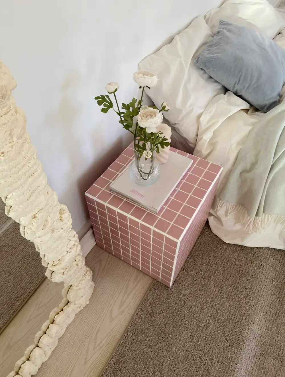 Tiled Cube Side Table