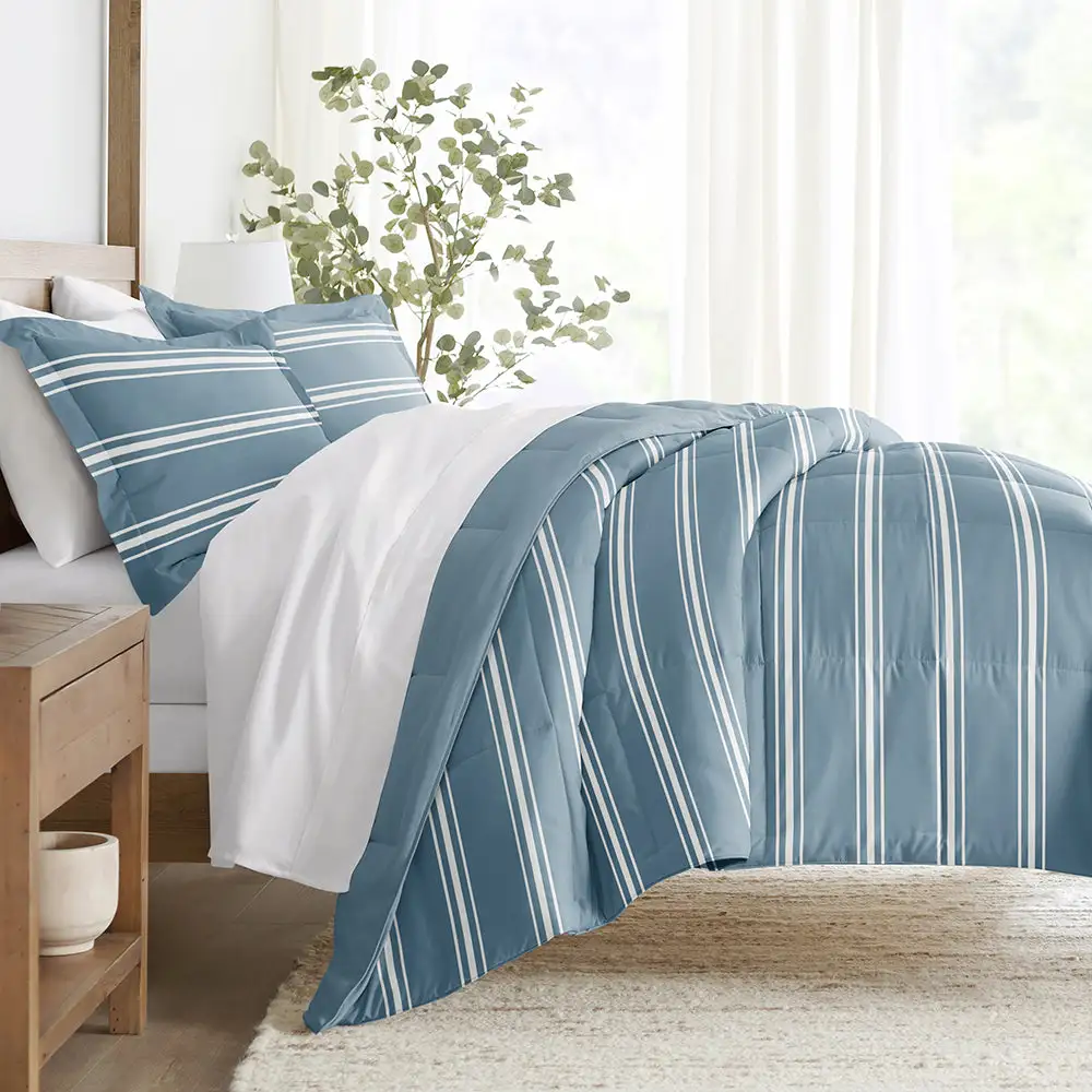 Soft Stripe Reversible Down Alternative Comforter Set