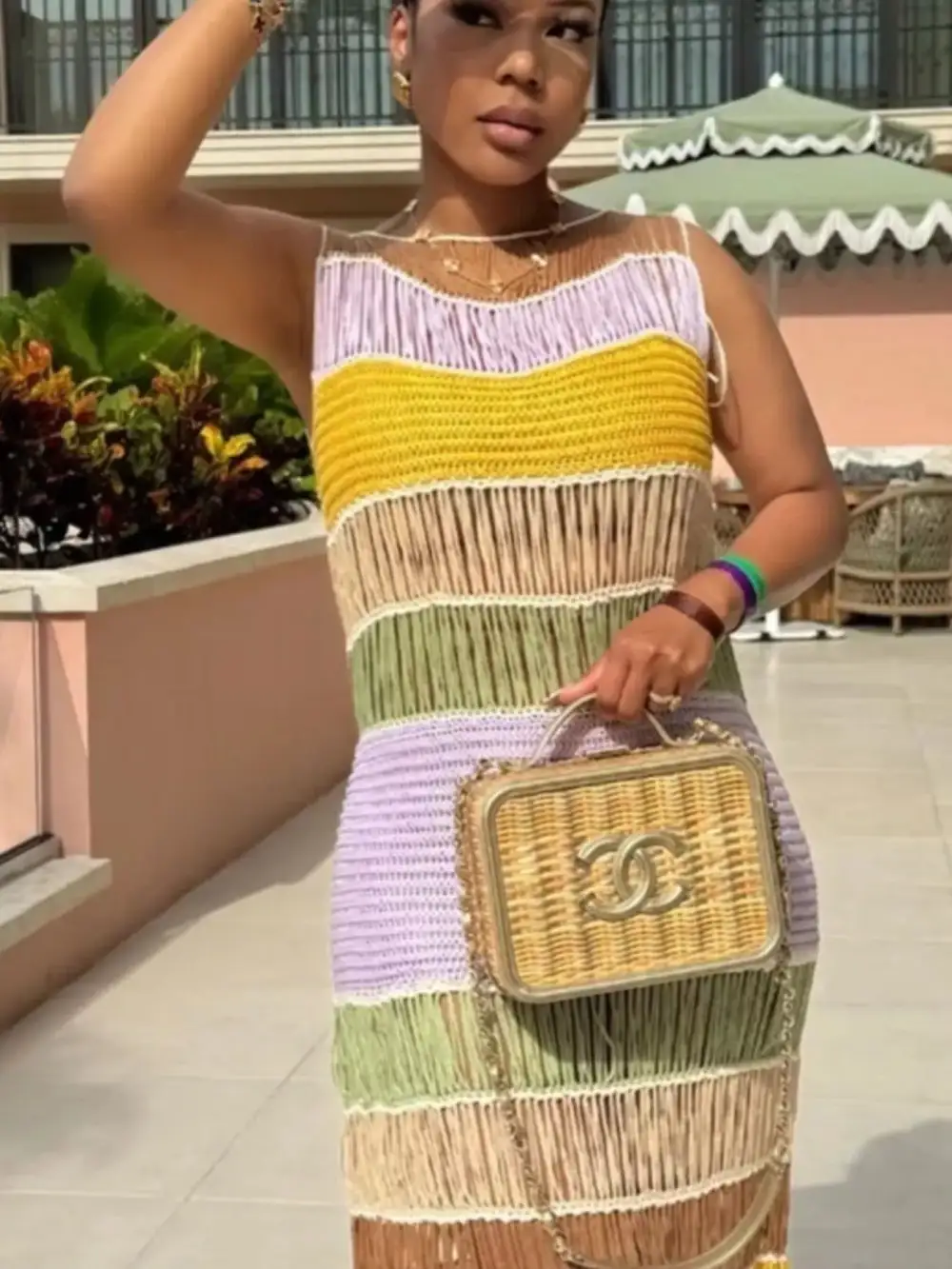 Knit Color-Block Maxi Dress