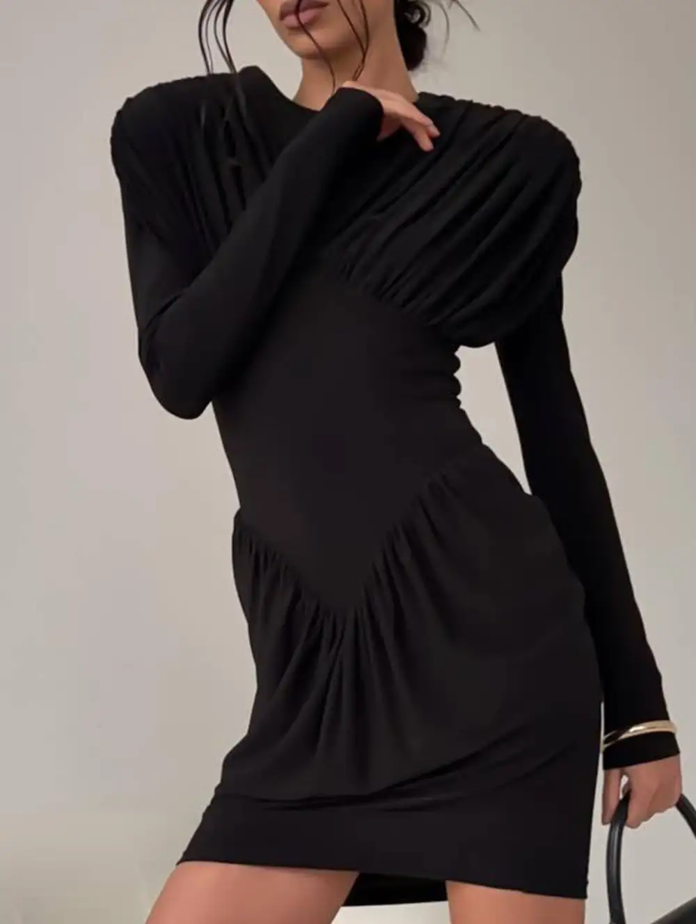 Slim Fit Ruffle Sleeve Bodycon Mini Dress