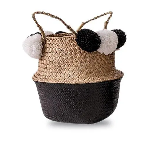 Structured Woven Seagrass Laundry Basket