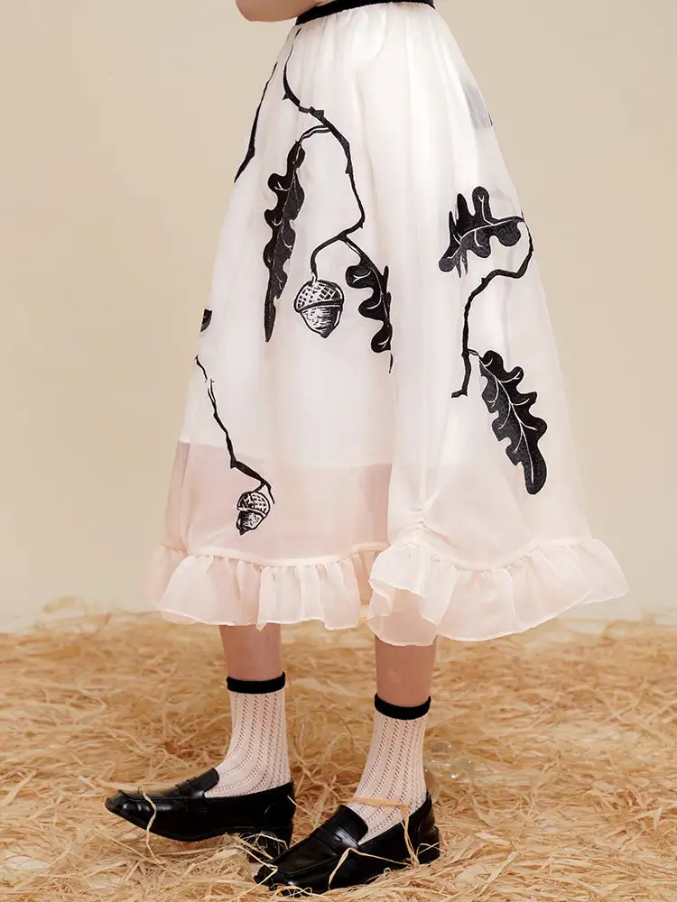 Weekend Outing Everyday Casual Embroidered Skirt