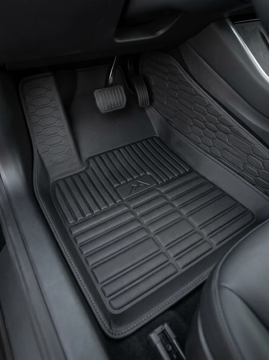 Hexagon Pattern Embossed All-Weather Vehicle Floor Mat