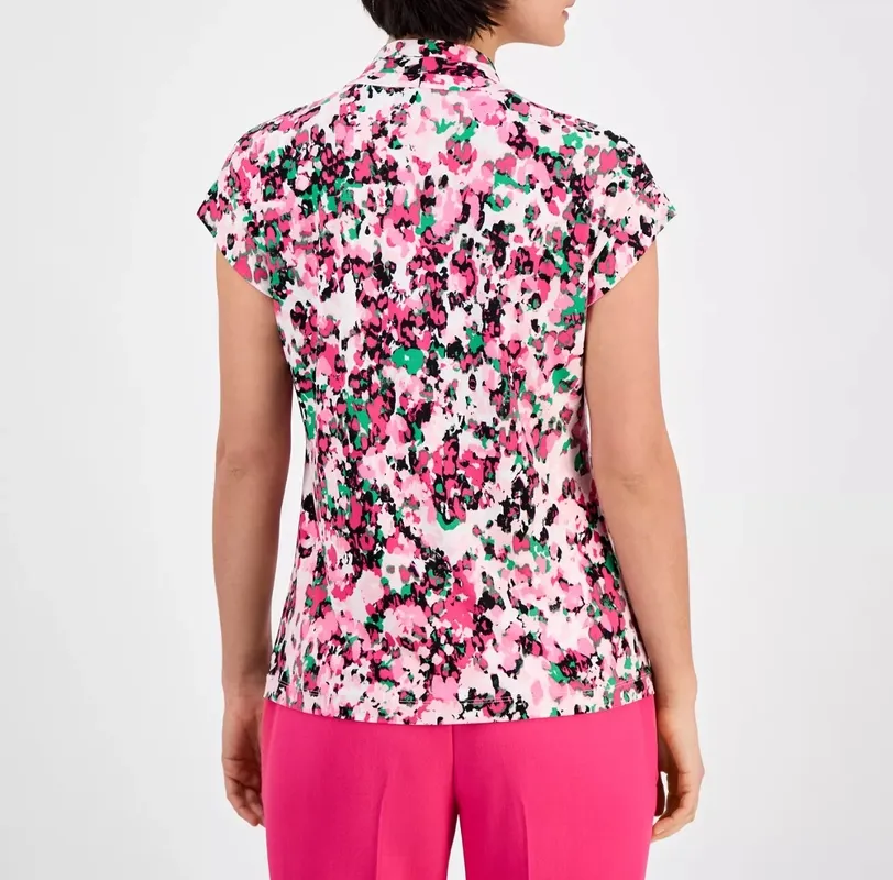Printed Floral V Neck Top