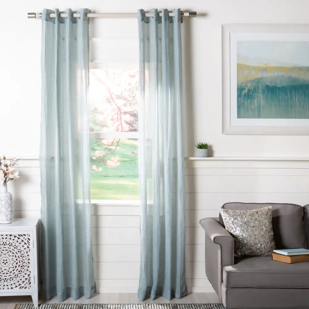 Sheer Eyelet Modern Curtain Panel