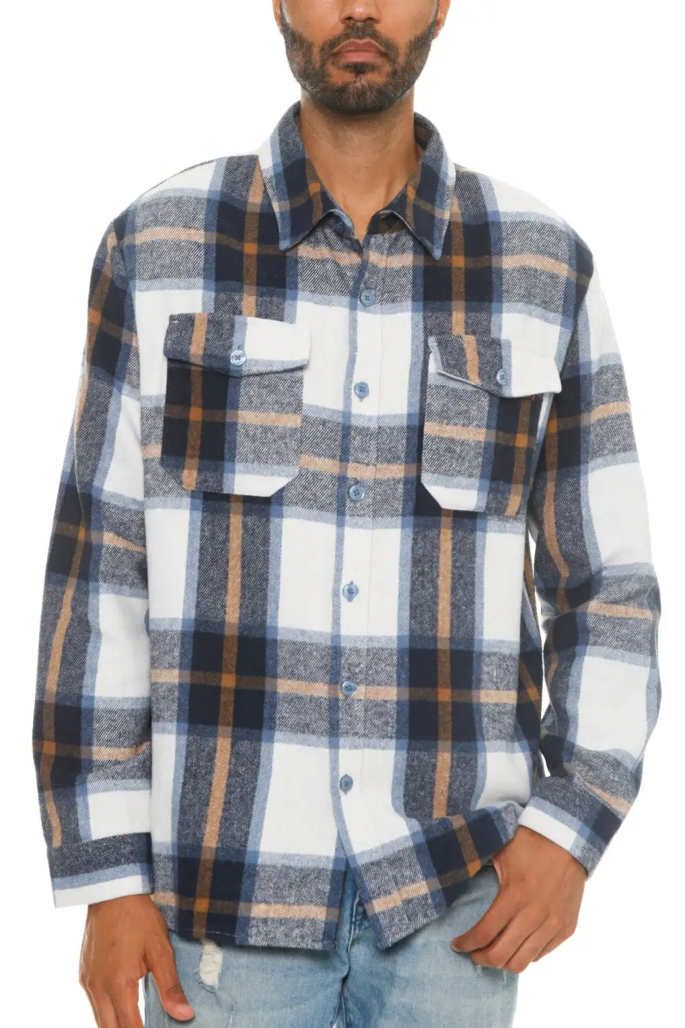 Relaxed Men's Checkered Soft Flannel Shacket