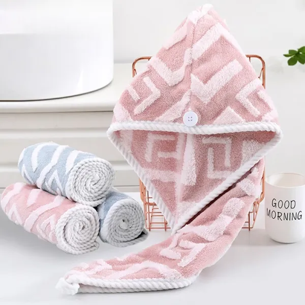 Geometric Pattern Hair Towel