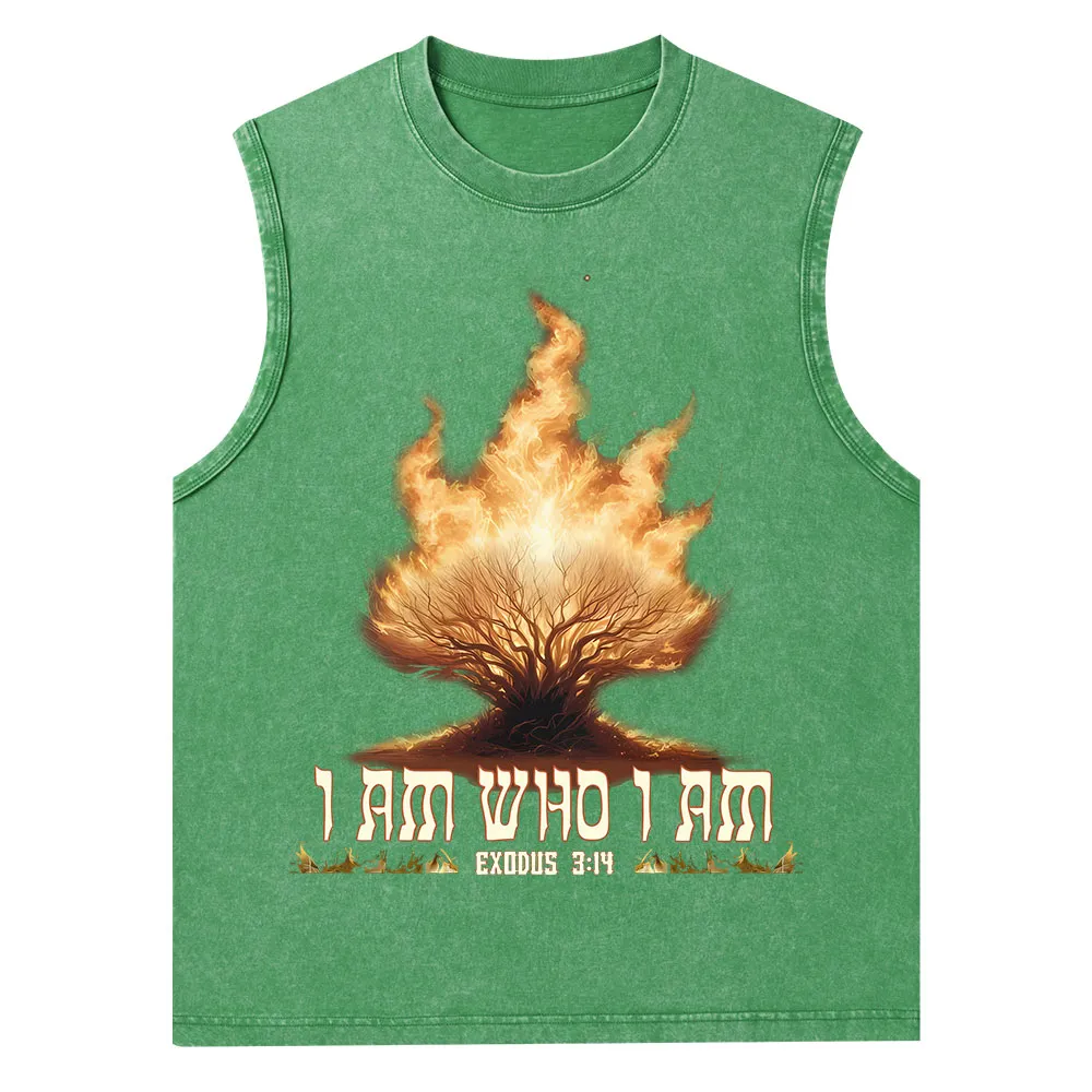 I Am Who I Am Christian Washed Tank Top