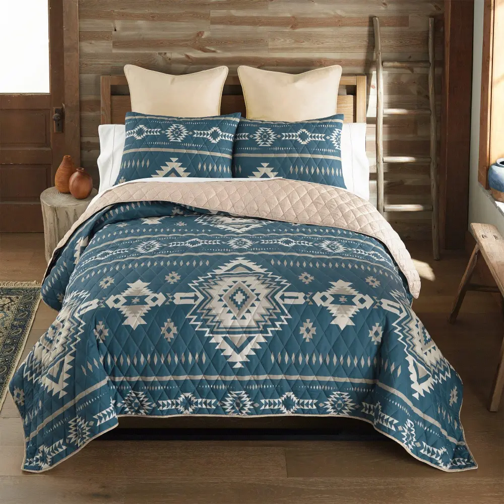 Everyday Quilted Geometric Quilt Set