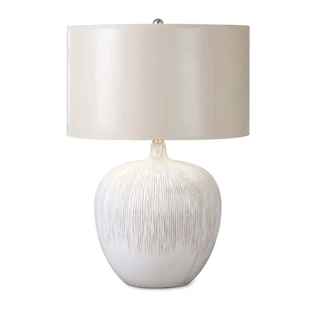 Distressed Textured Painted Ceramic Metal Table Lamp