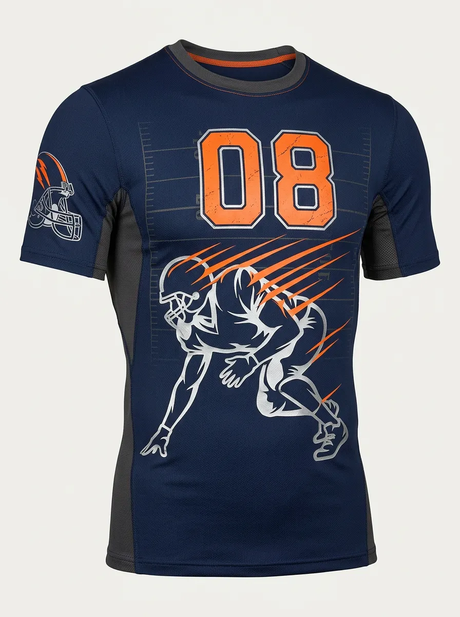 Men's American Football Player 08 Graphic Printed Sports T-shirt