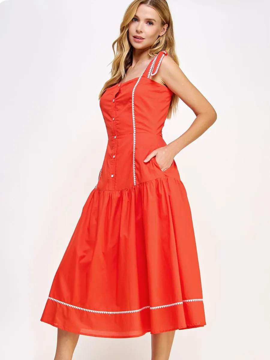 Polished Sleeveless Midi Dress