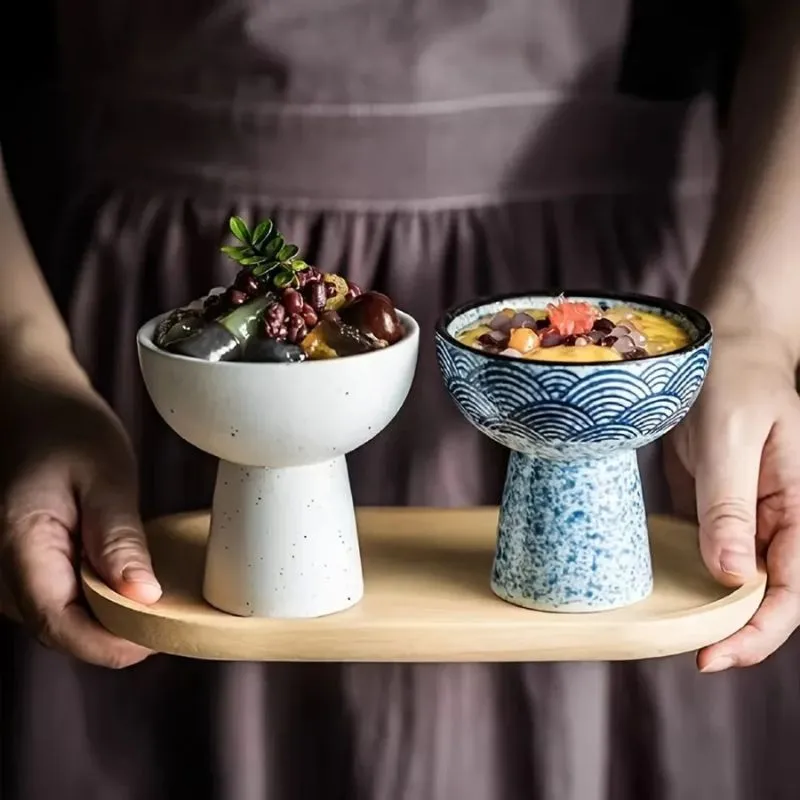 Ceramic Pedestal Dessert Bowls