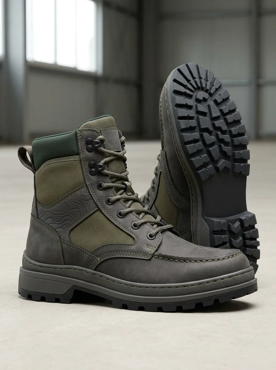 Unisex Outdoor Tactical Topographic Print Work Boots