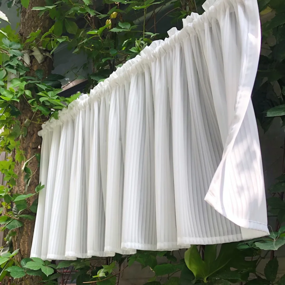 Sheer Pleated Short Curtains