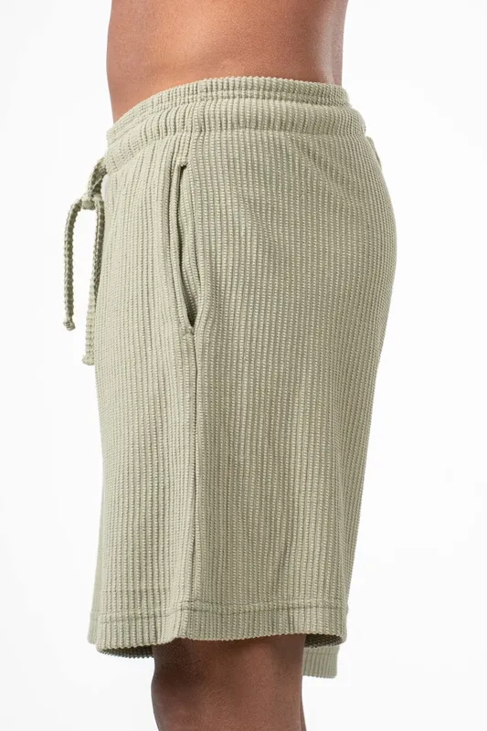 Mint Green Textured Pull On Shorts
