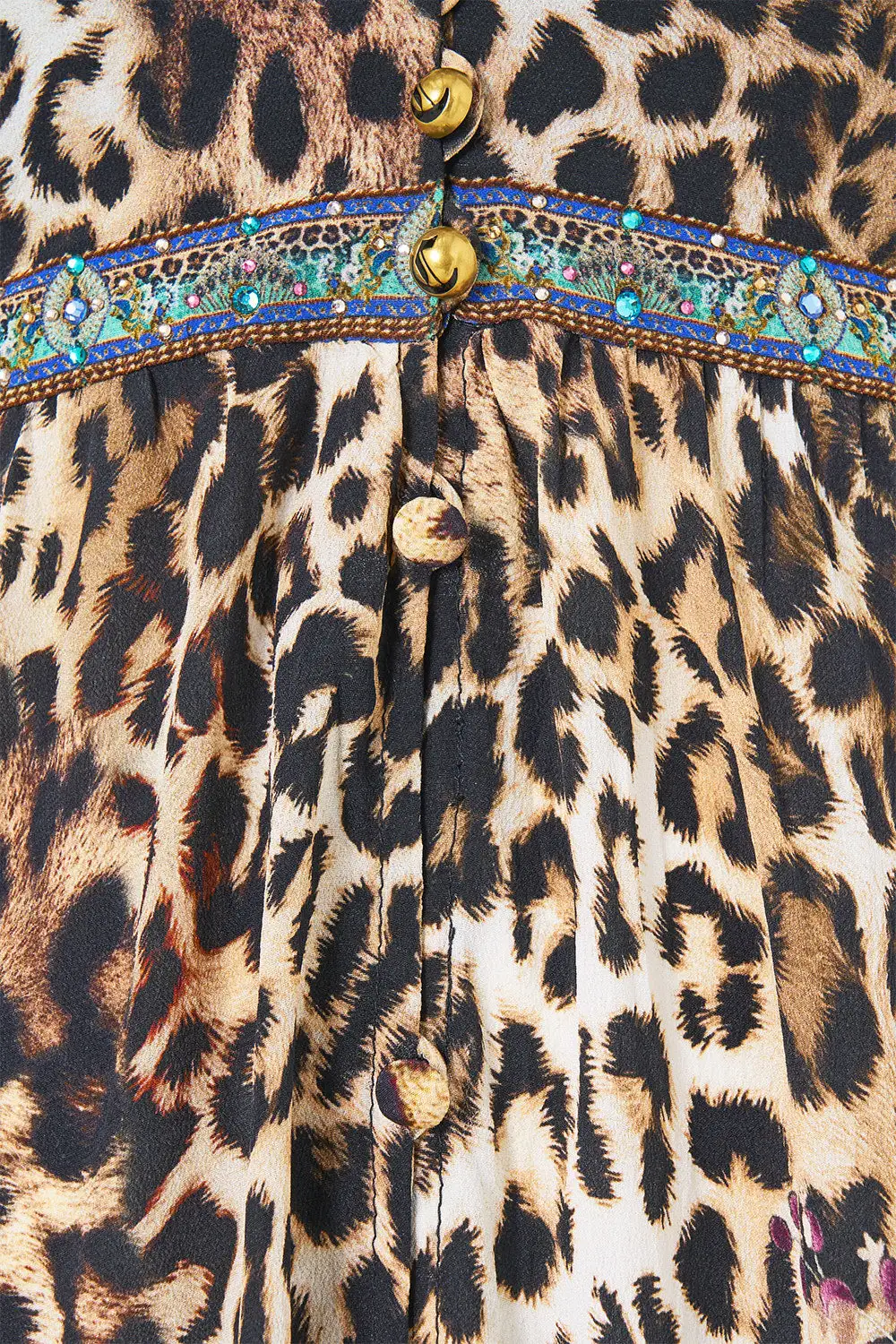 Button Dress with Shaped Waistband