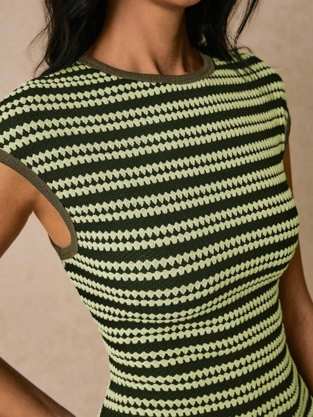 Bodycon Cotton Striped Midi Dress