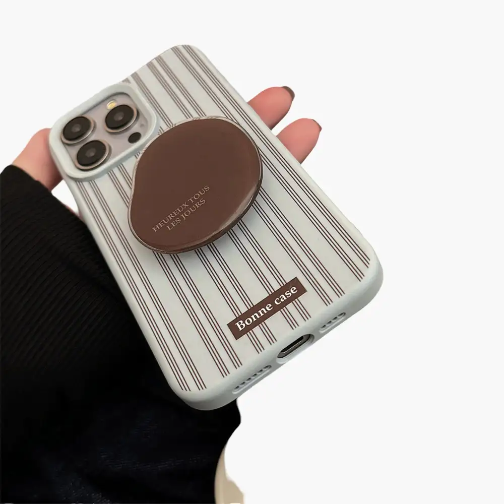 Striped Stand Glossy Phone Case