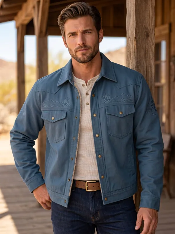 Rodeo Heritage Cactus Desert Mountain Look Men's Western Jacket