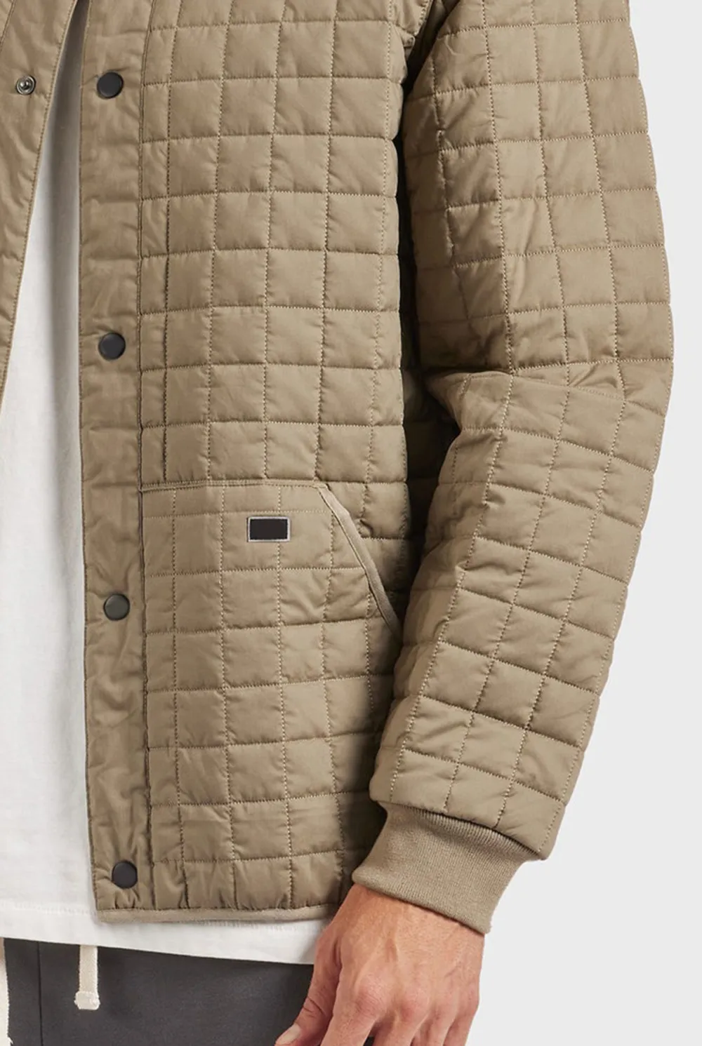 Diamond Quilted Stand Collar Casual Jacket