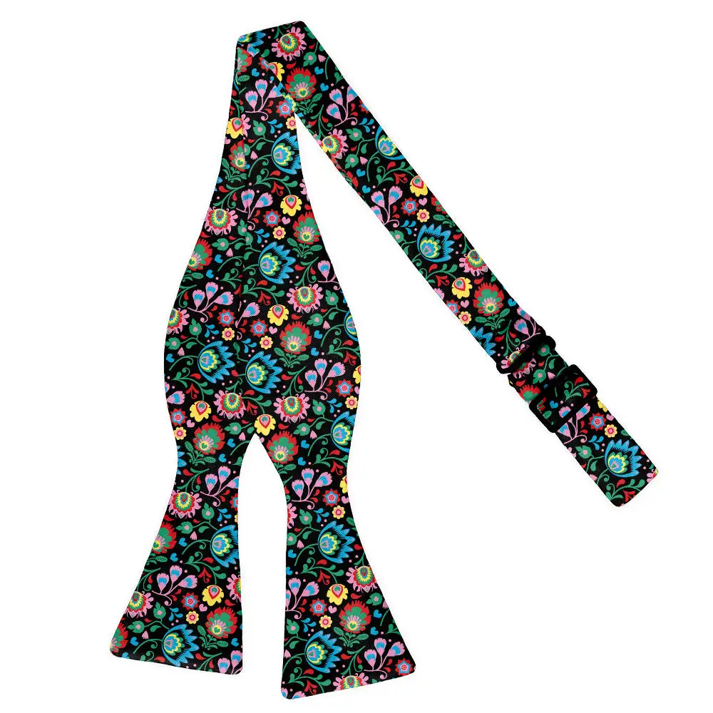 Electric Daisy Floral Motif Bow Tie