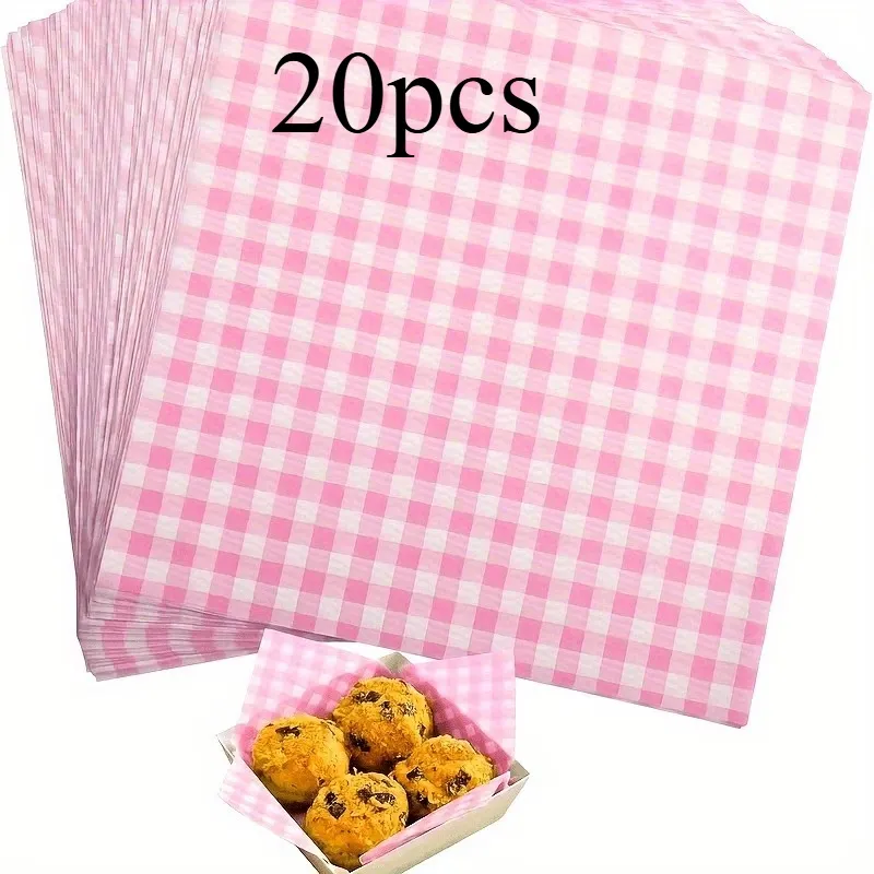 Pink Gingham Food Wrapping Paper