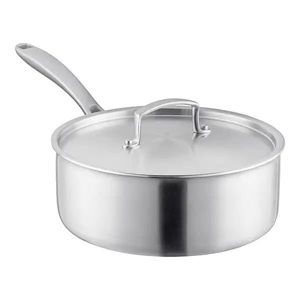 Low-Profile Tri Ply Stainless Steel Sauce Pan with Cover