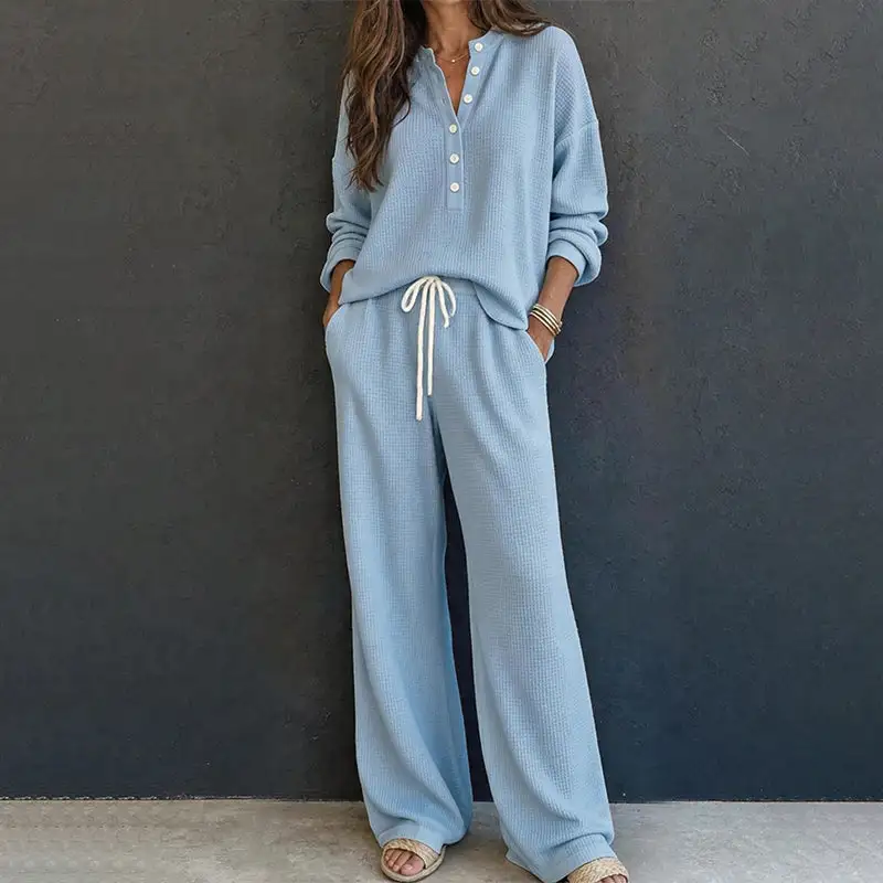 ⌛Limited-Time Offer-Women's Waffle Knit Lounge Set