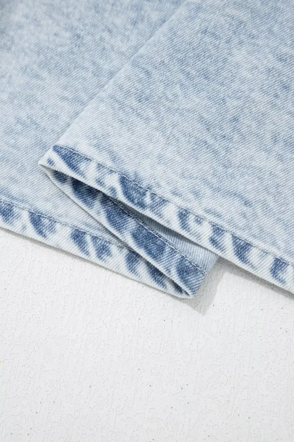 Ruffle Pleated Detail Vintage Washed Top