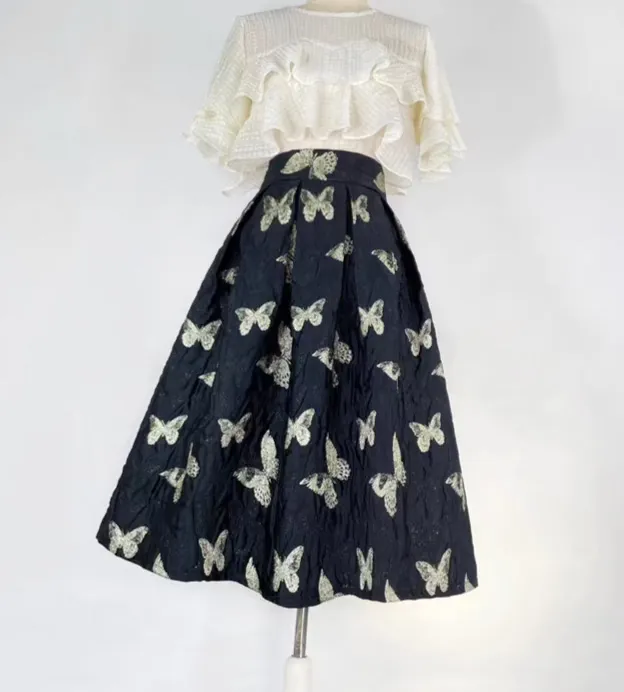 Practical Commuter Everyday Casual Embroidered Skirt