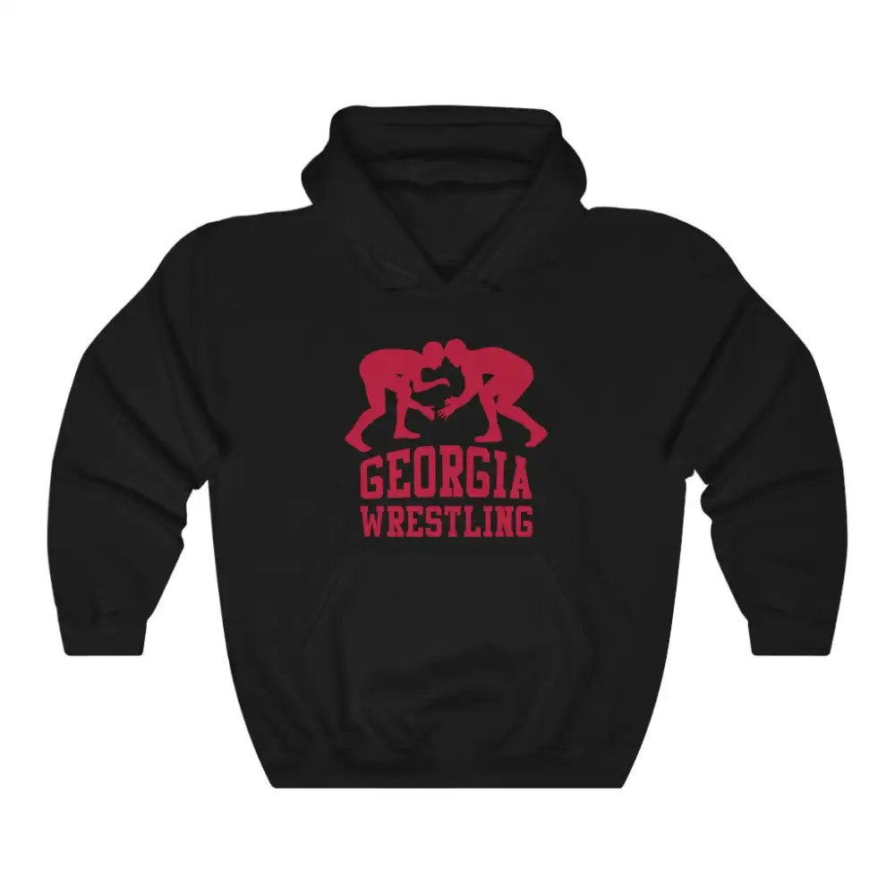 Relaxed Classic Print Wrestling Graphic Pullover Hoodie
