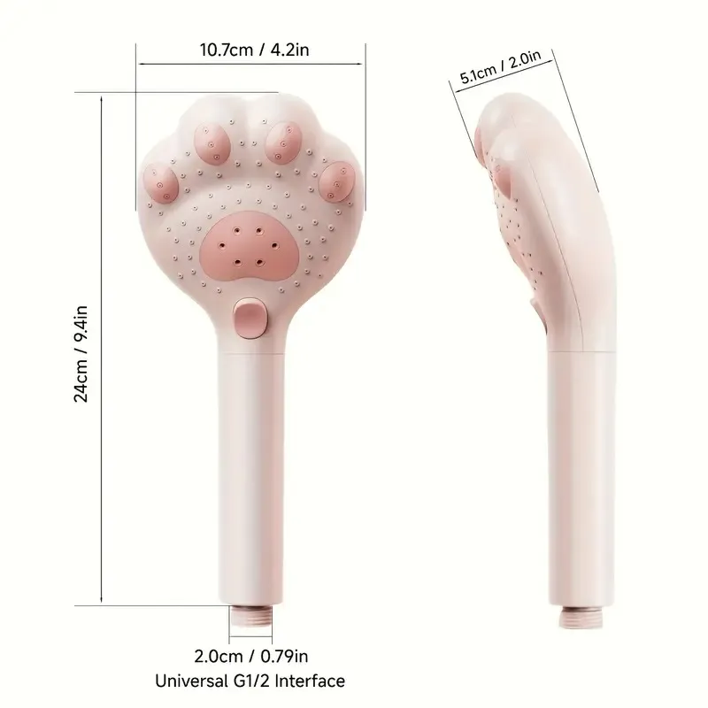A Handheld Shower Head With A Cat Paw Design Appearance