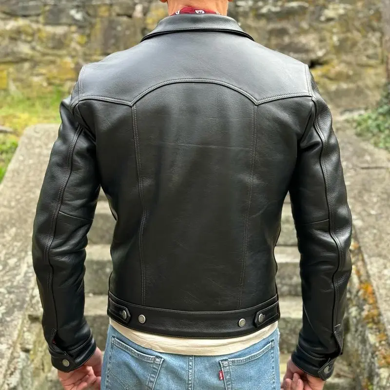 Leather Work Buttoned Jacket