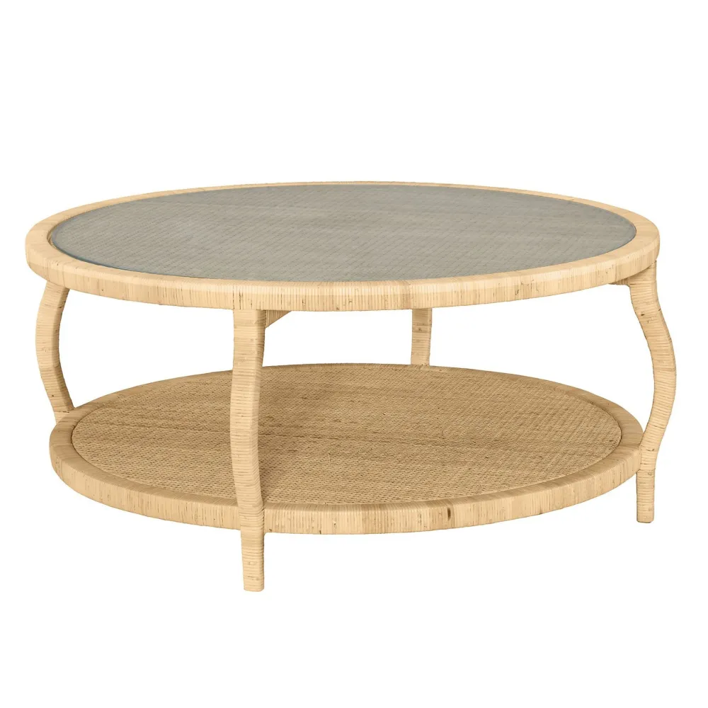Round Rattan Coffee Table