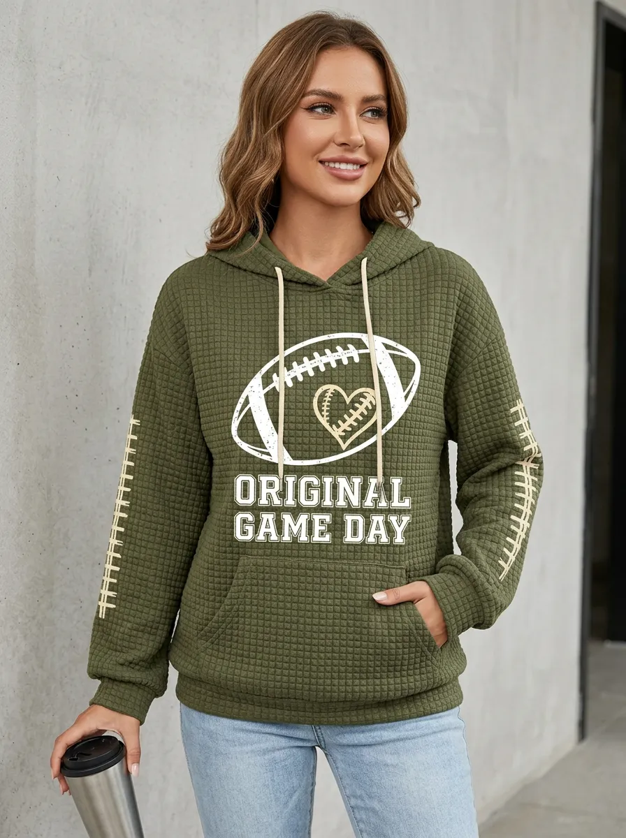Women's Classic Gridiron Original Day Heart Graphic Hoodie