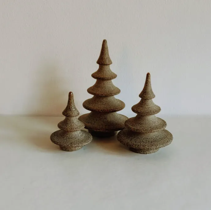 Raw Stoneware Tree Ornament