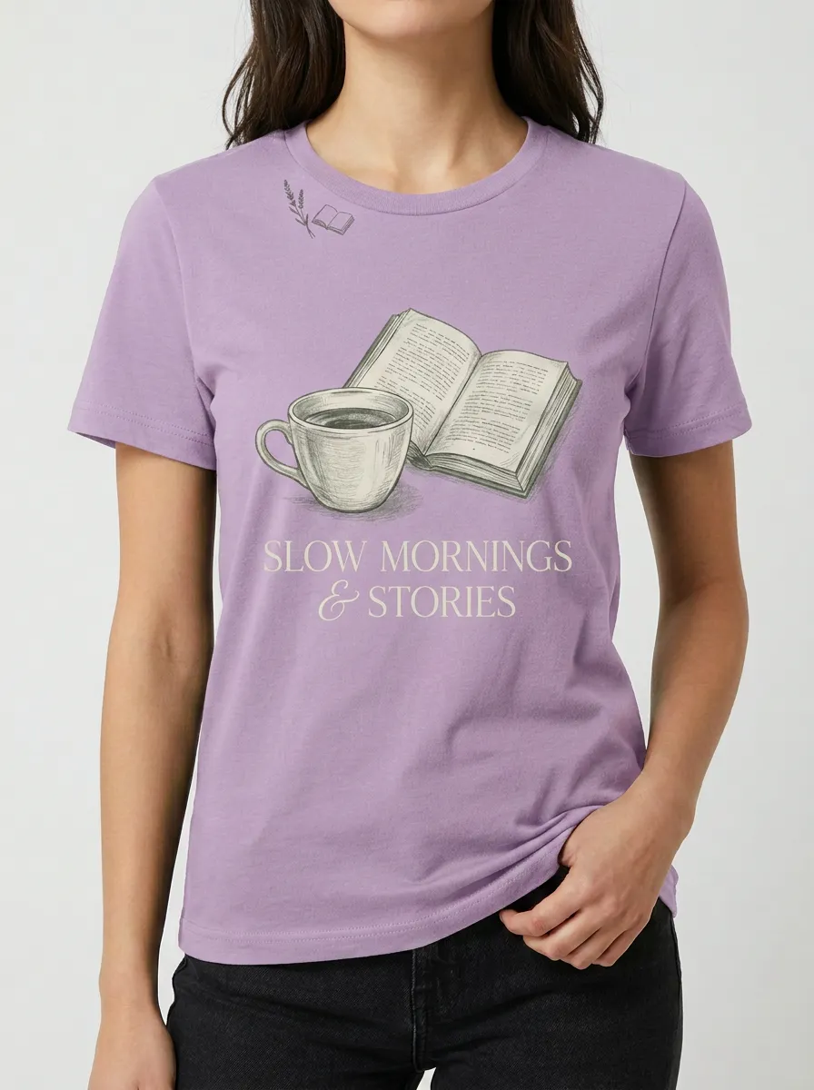 Women's Book Lover Coffee Reader Printed T-shirt