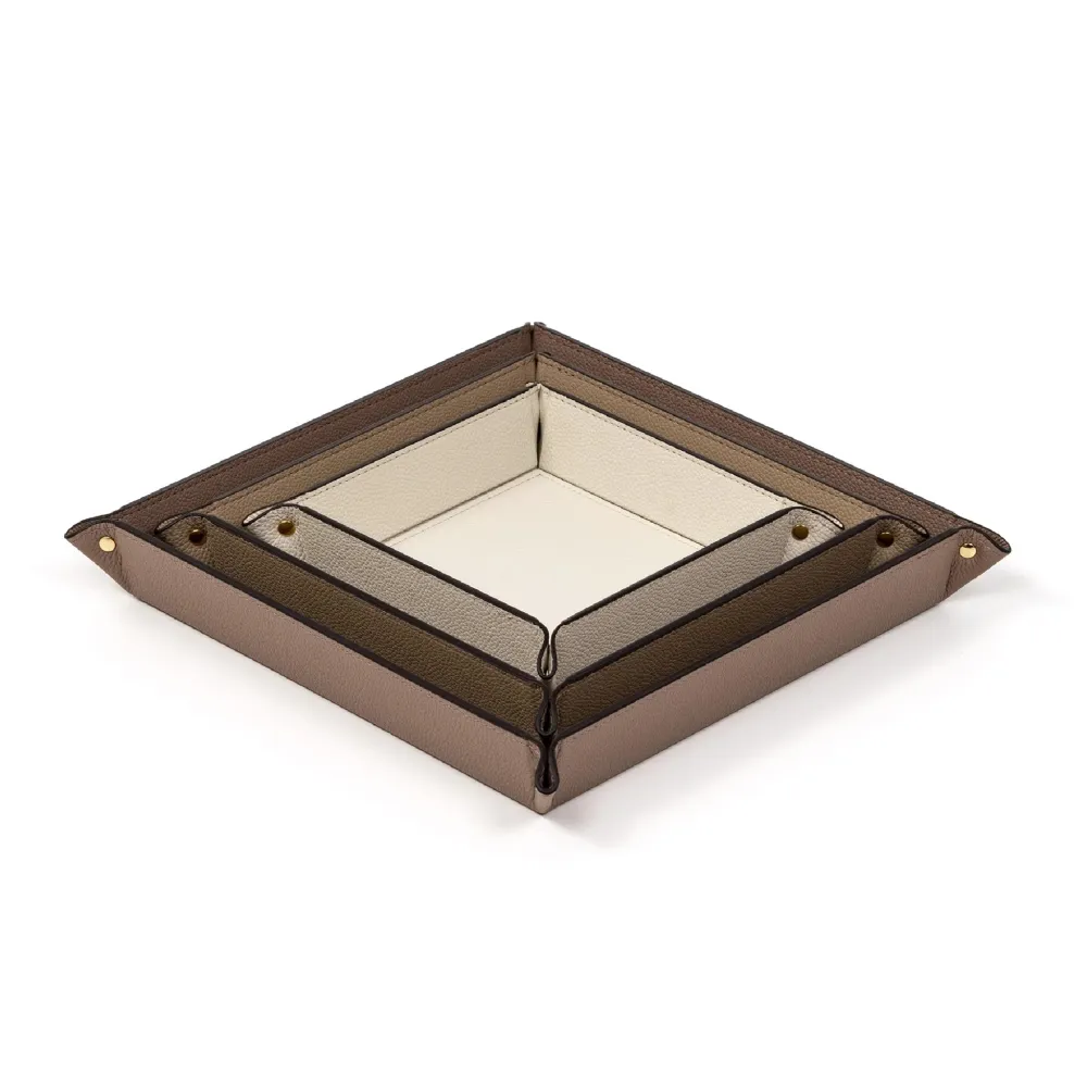Square Studded Leather Trinket Tray