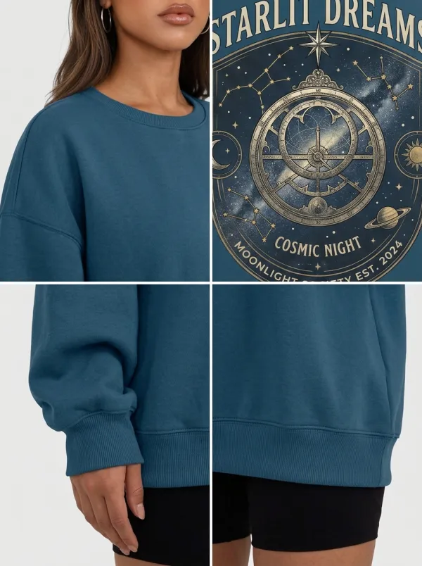 Women's Starlit Dreams Celestial Astrolabe Printed T-shirt