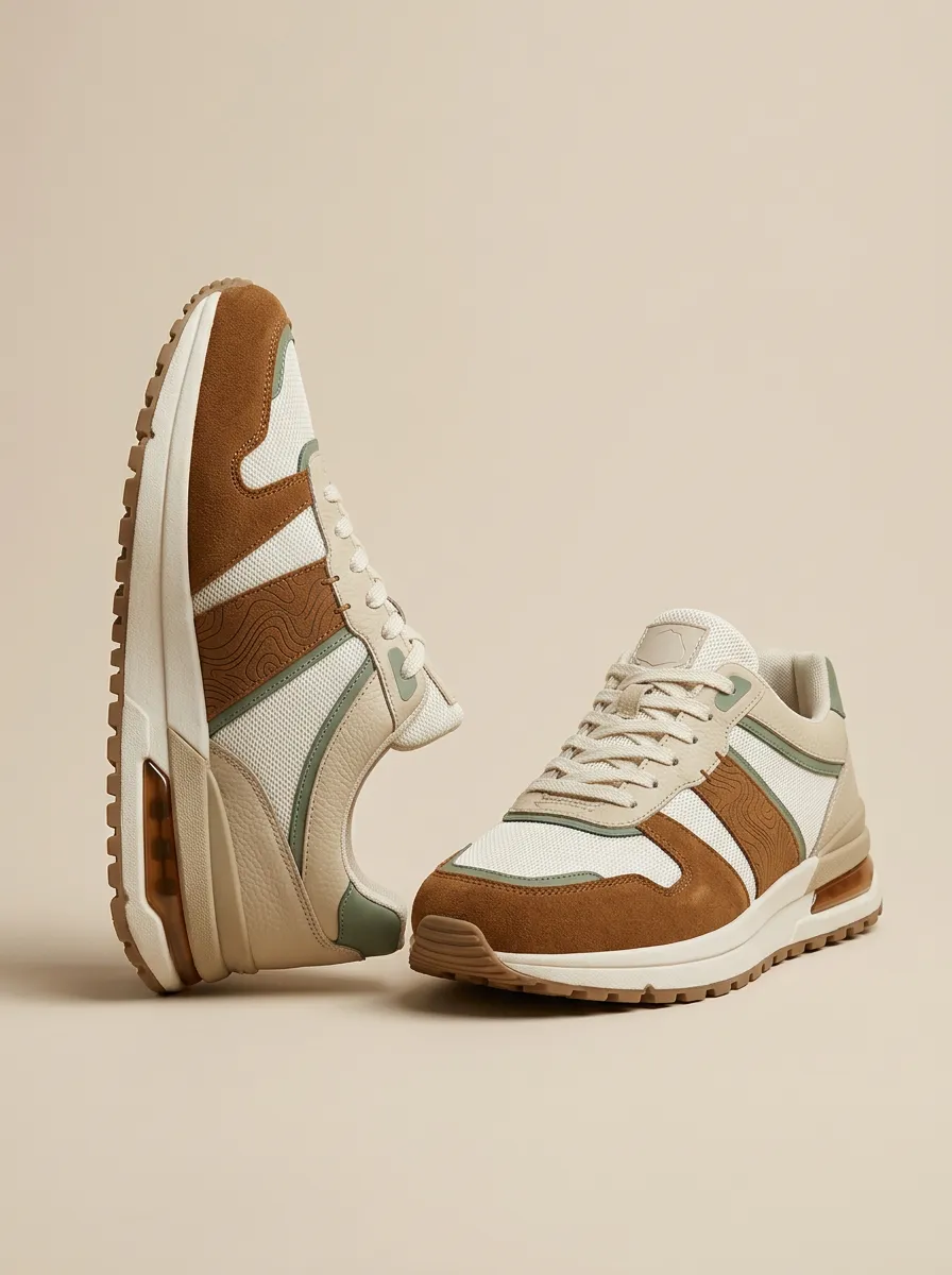 Unisex Everyday Outdoor Hiking Topographic Print Sneakers