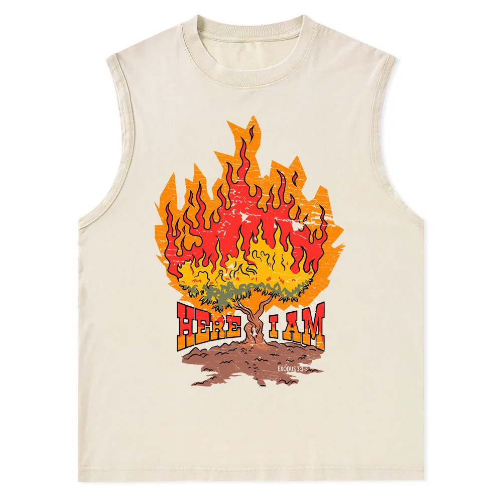 Here I Am Christian Washed Tank Top