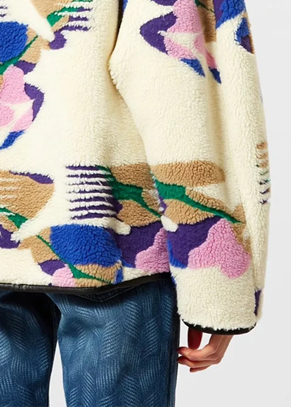 Print Lapel Neck Marner Coat